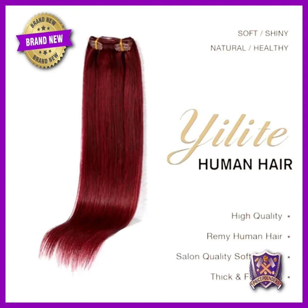 16 Inch Clip In Human Hair Extensions 70g 7pc Silky Straight Remy